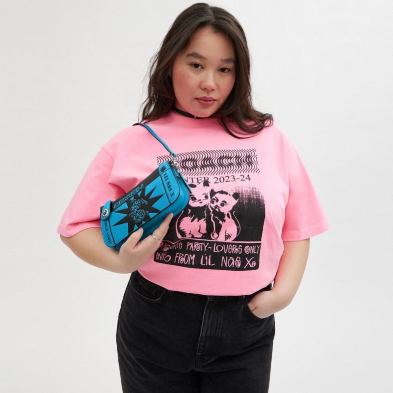 Coach naiset lil nas x drop penn -olkalaukku lh/lh/pupu flyer montero sininen VF6B664