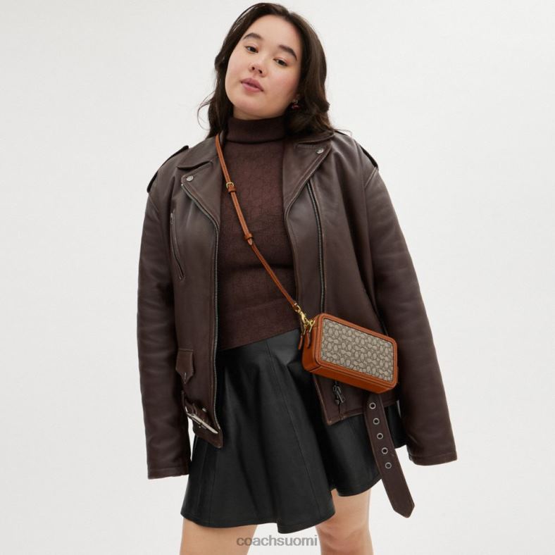 Coach naiset kira crossbody mikrosignature jacquard b4/kaakaokiillotettu amb VF6B6306