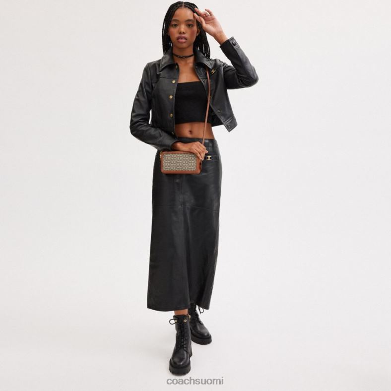 Coach naiset kira crossbody mikrosignature jacquard b4/kaakaokiillotettu amb VF6B6306