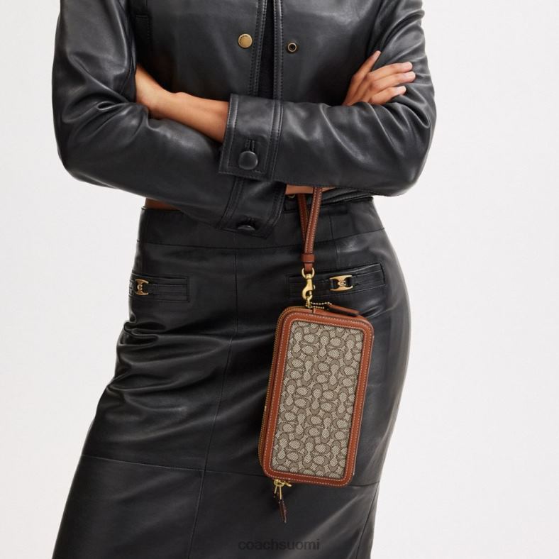 Coach naiset kira crossbody mikrosignature jacquard b4/kaakaokiillotettu amb VF6B6306