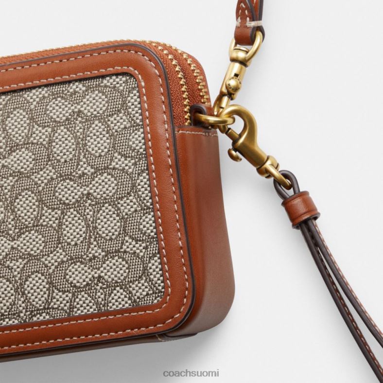 Coach naiset kira crossbody mikrosignature jacquard b4/kaakaokiillotettu amb VF6B6306