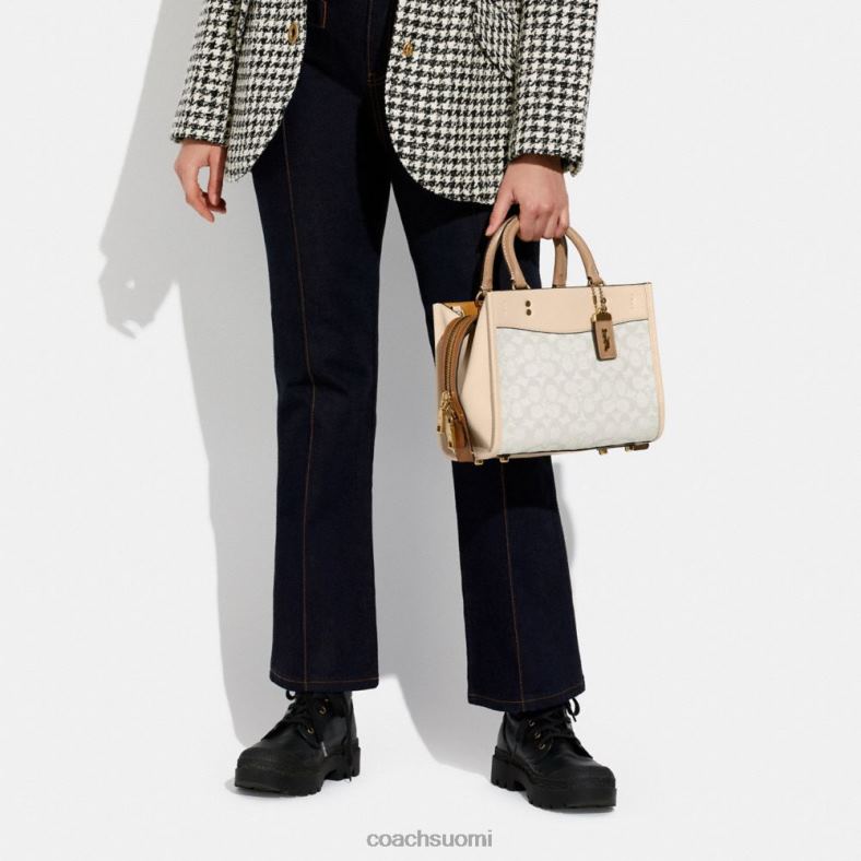 Coach naiset rogue 25 tunnustekstiili jacquard b4/liitu norsunluu multi VF6B679