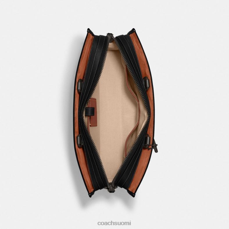 Coach naiset rogue shorts signature tekstiili jacquard kaakao/musta VF6B685