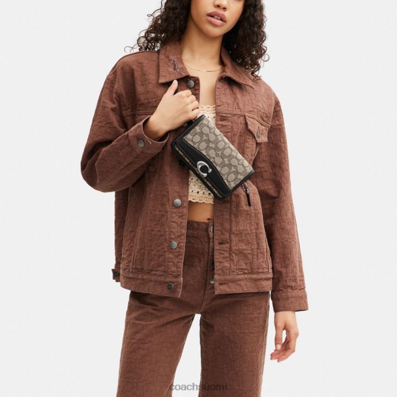 Coach naiset bandiitin vyölaukku tunnusomaista jakardia lh/kaakaomusta VF6B611