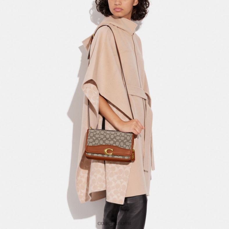 Coach naiset bandit-olkalaukku jacquard-tekstiiliä b4/kaakaokiillotettu amb VF6B613