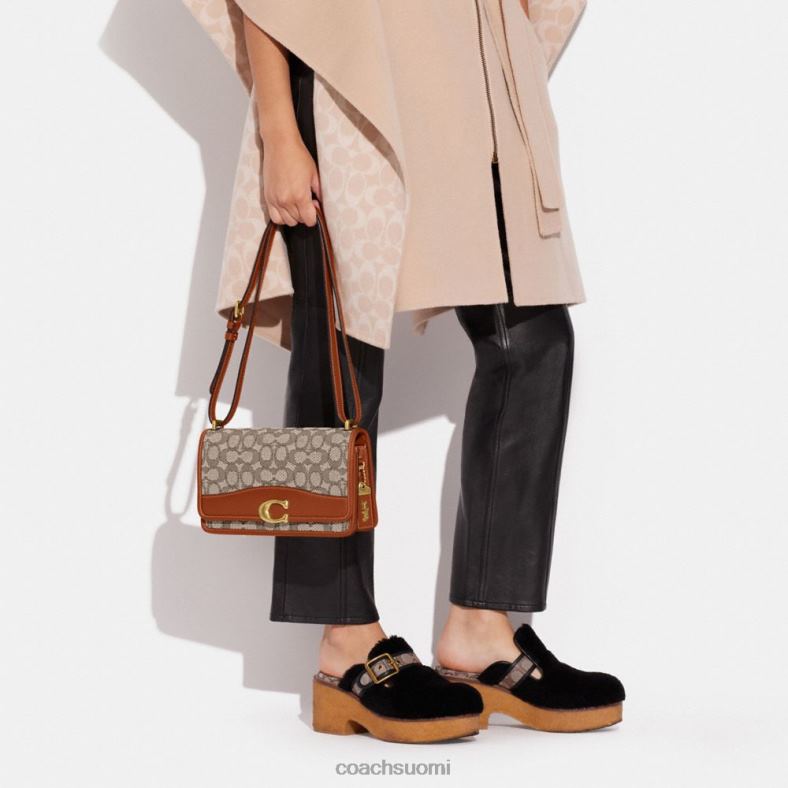 Coach naiset bandit-olkalaukku jacquard-tekstiiliä b4/kaakaokiillotettu amb VF6B613