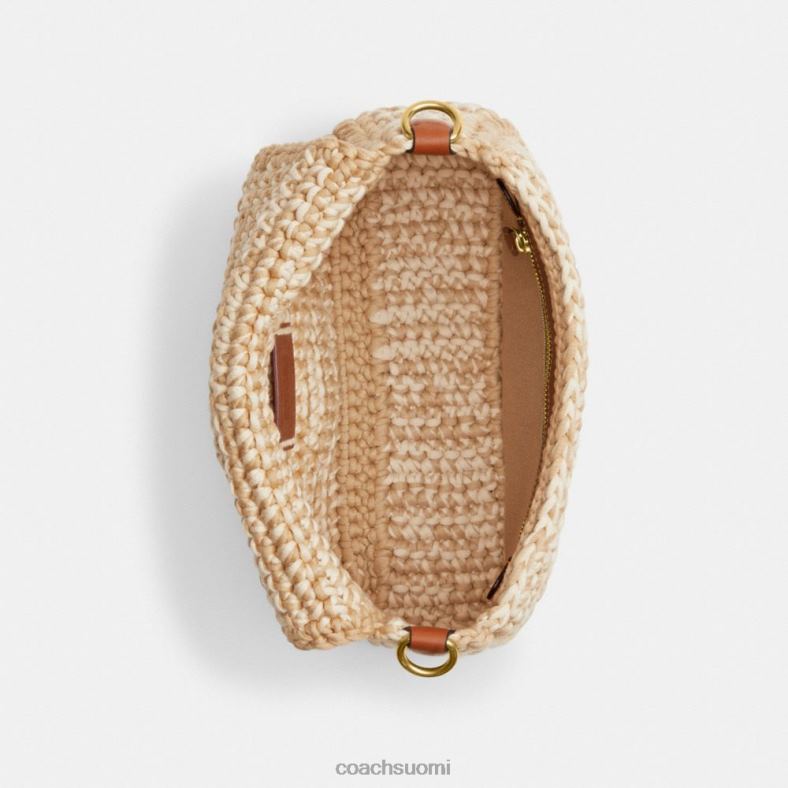 Coach naiset pehmeä tabby-olkalaukku, jossa virkattu b4/ivory multi VF6B6131