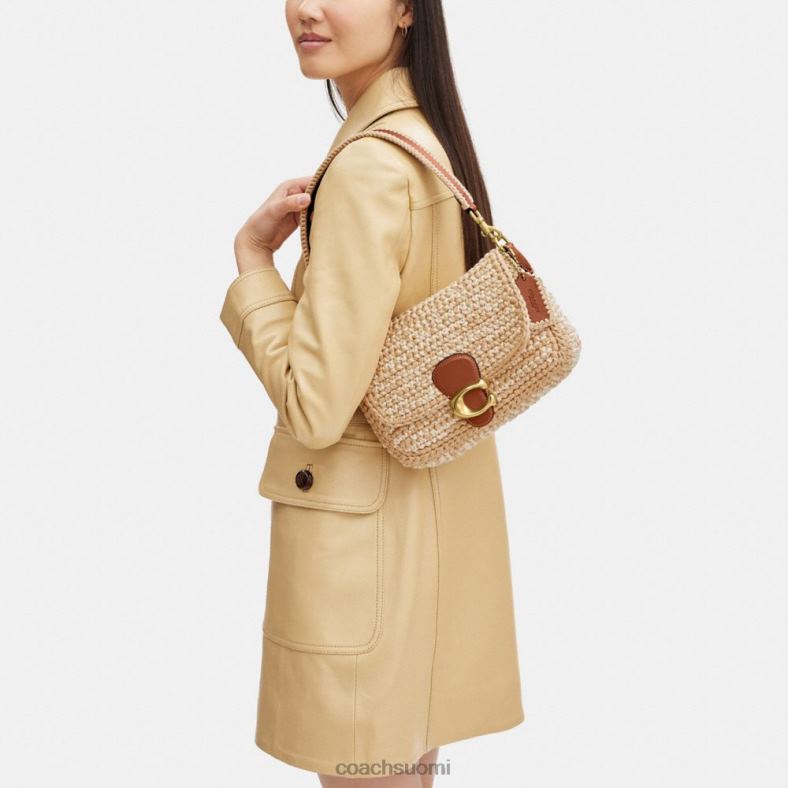 Coach naiset pehmeä tabby-olkalaukku, jossa virkattu b4/ivory multi VF6B6131