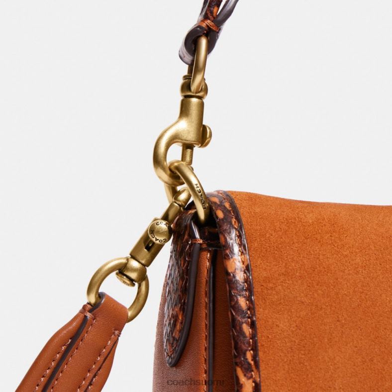 Coach naiset pehmeä tabby-olkalaukku käärmeennahkaisilla yksityiskohdilla b4/kiillotettu keltainen VF6B6120