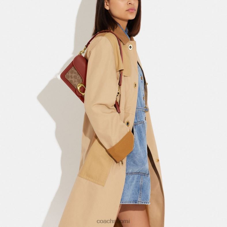 Coach naiset tabby olkalaukku 26 signature canvas b4/ruskea ruoste VF6B6165