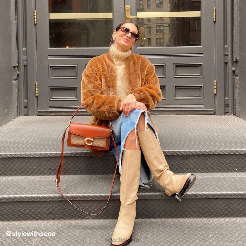 Coach naiset tabby olkalaukku 26 signature canvas b4/ruskea ruoste VF6B6165