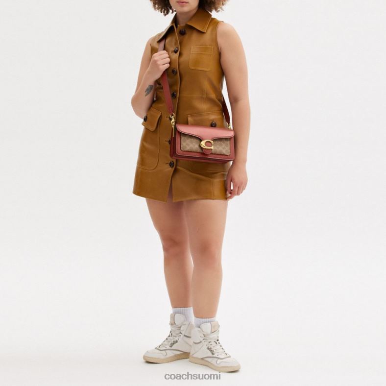 Coach naiset tabby olkalaukku 26 signature canvas b4/ruskea ruoste VF6B6165