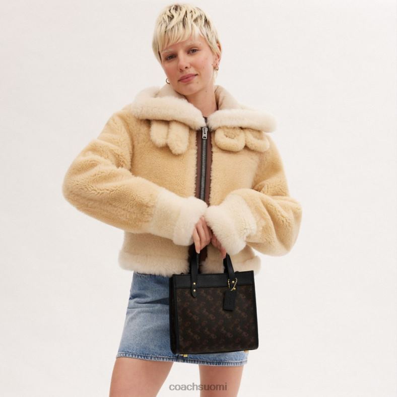 Coach naiset kenttälaukku 22 hevos- ja vaunupainatuksella b4/tryffeli musta VF6B6297