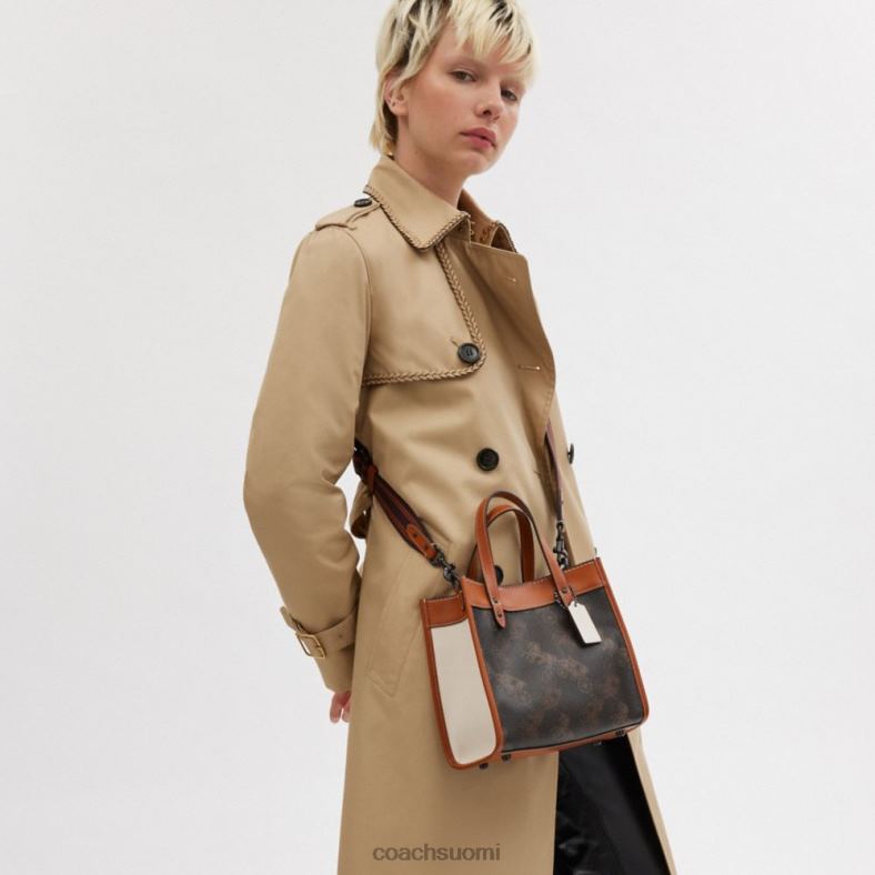 Coach naiset kenttälaukku 22 isolla hevos- ja vaunupainatuksella v5/tryffeleillä kiillotettu meripihka VF6B6296