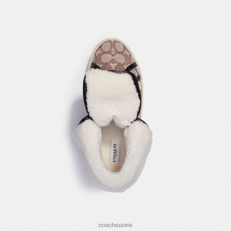 Coach naiset Citysole foldover korkea top lenkkarit allekirjoitus jacquard kaakao/musta VF6B6429