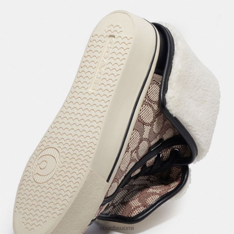 Coach naiset Citysole foldover korkea top lenkkarit allekirjoitus jacquard kaakao/musta VF6B6429