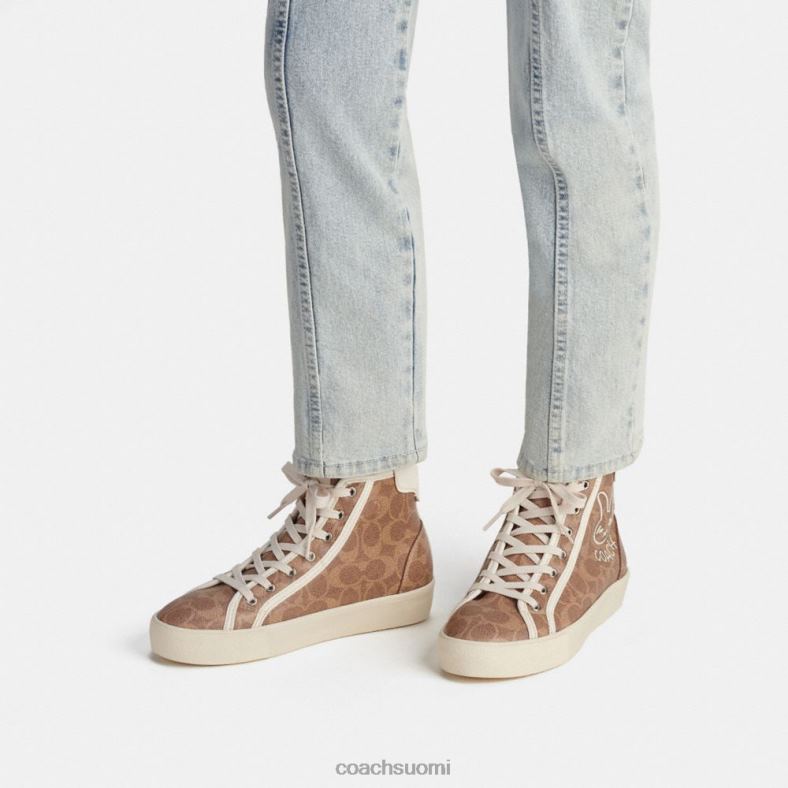 Coach naiset kuun uudenvuoden citysole korkeatasoiset tennarit tunnuskankaasta kanin kanssa rusketus VF6B6427