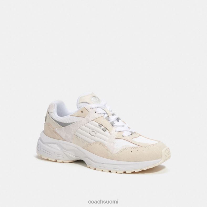 Coach naiset c301-lenkkarit tunnuskankaalla liitu/valkoinen VF6B6402