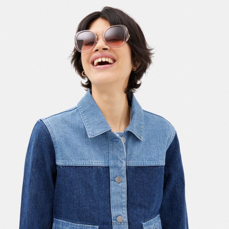 Coach naiset tea rose oversize butterfly neliön aurinkolasit kristallin pinkki VF6B6531