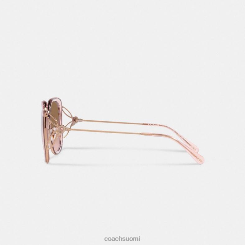 Coach naiset tea rose oversize butterfly neliön aurinkolasit kristallin pinkki VF6B6531