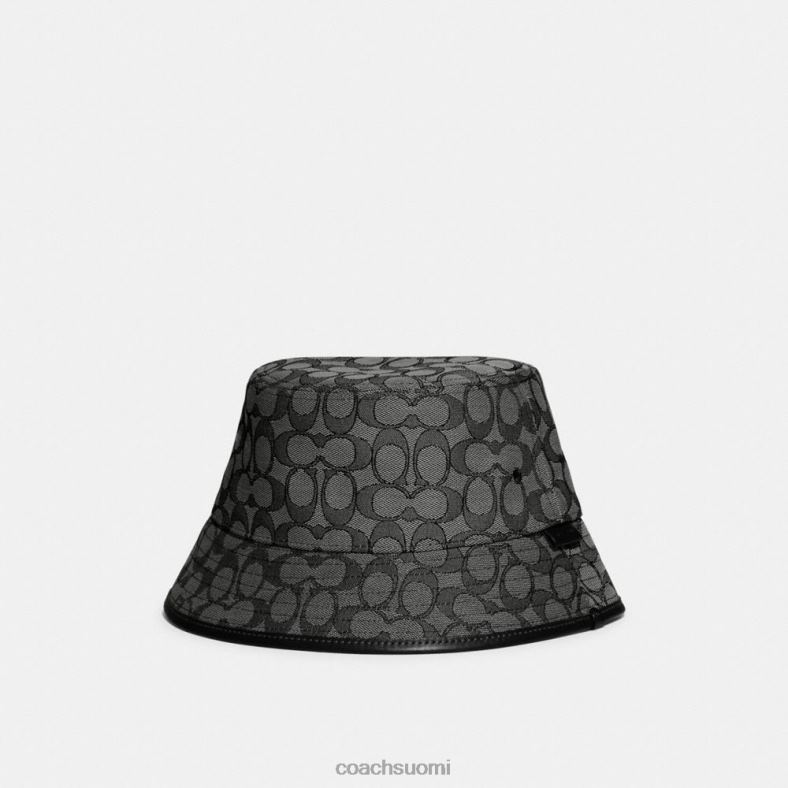 Coach naiset allekirjoitus jacquard bucket hattu puuhiili VF6B6605