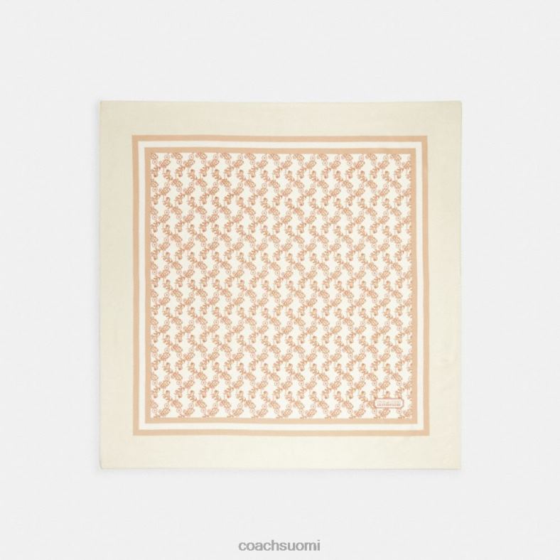 Coach naiset hevos- ja vaunukuvioinen silkki neliönmuotoinen huivi norsunluu VF6B6611