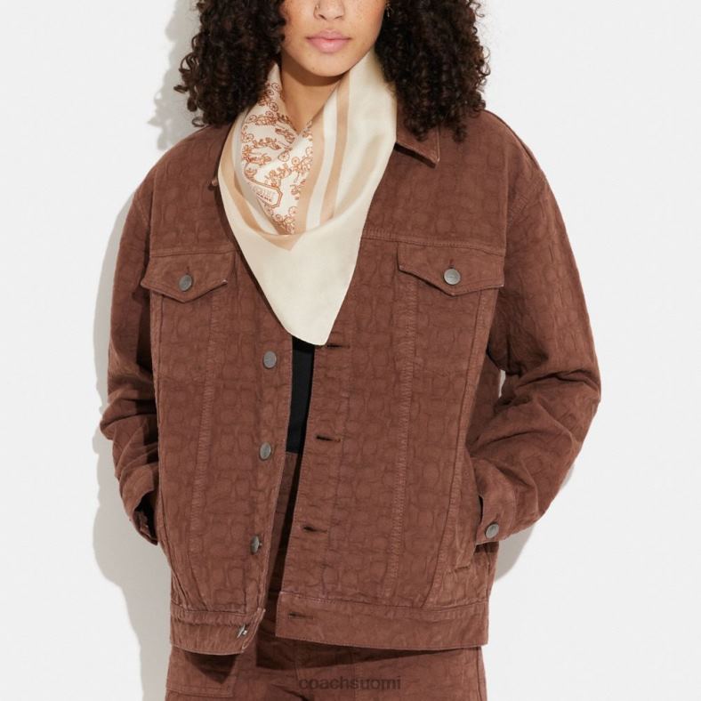 Coach naiset hevos- ja vaunukuvioinen silkki neliönmuotoinen huivi norsunluu VF6B6611