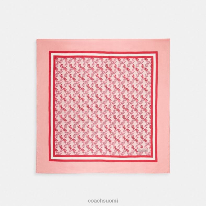 Coach naiset hevos- ja vaunukuvioinen silkki neliönmuotoinen huivi purukumi VF6B6592