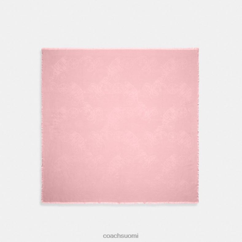 Coach naiset hevos- ja vaunukuvioinen ylisuuri nelikulmainen huivi kukka pinkki VF6B6610