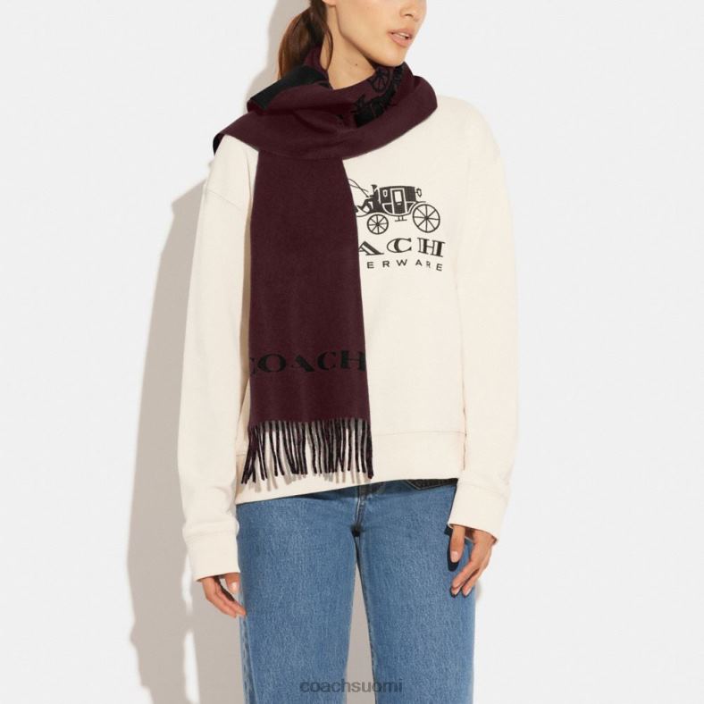 Coach naiset hevosen ja vaunun kashmir äänenvaimennin viini/musta VF6B6559