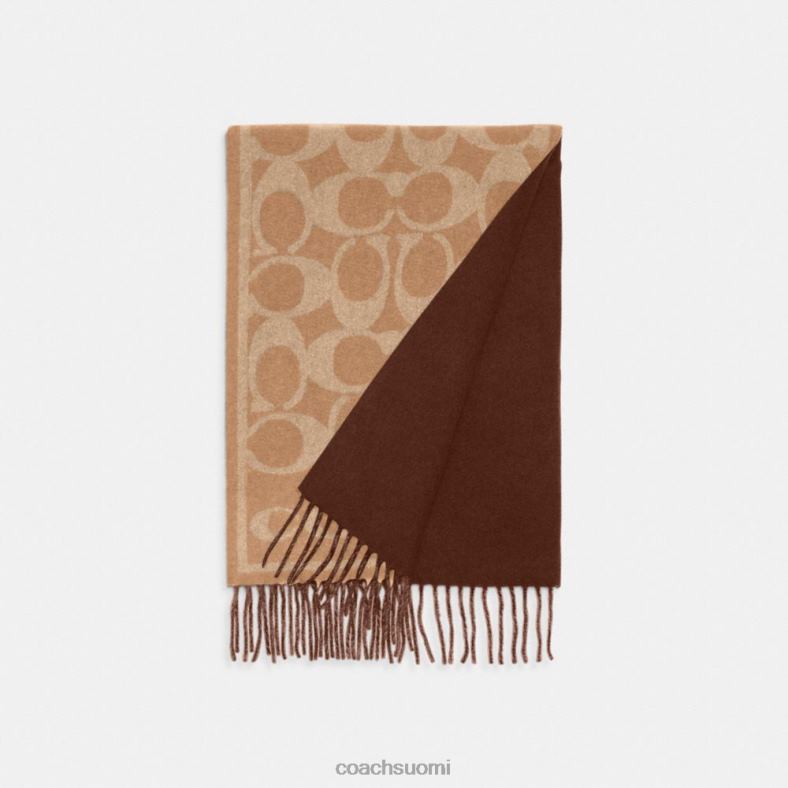 Coach naiset käännettävä signature kashmir äänenvaimennin kameli VF6B6553