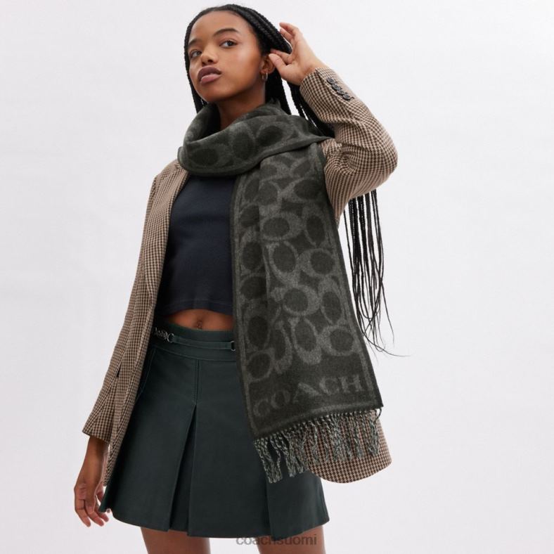 Coach naiset käännettävä signature kashmir äänenvaimennin musta/musta VF6B6554