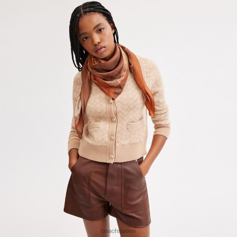 Coach naiset tabby bag print silkki neliön huivi kiillotettua meripihkaa VF6B6593