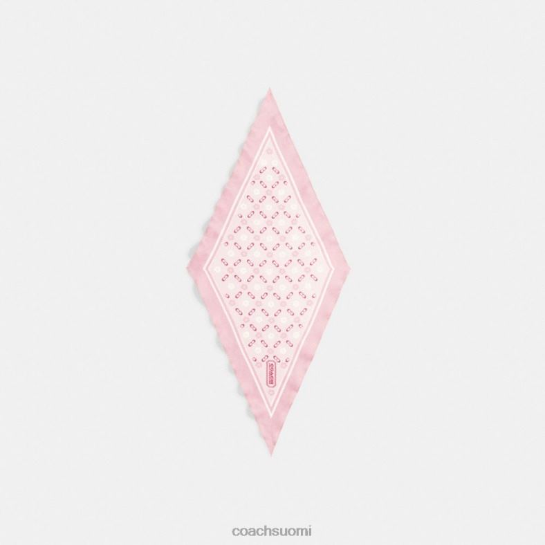 Coach naiset teeruusukuvioinen silkkitimanttihuivi kukka pinkki VF6B6609