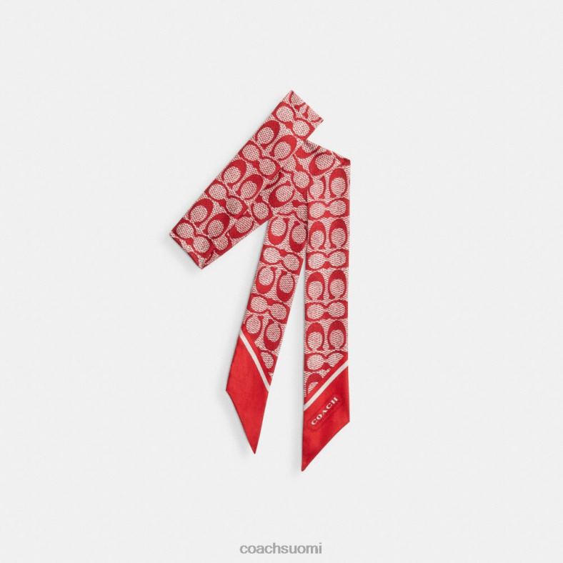 Coach naiset vintage signature print silkki laiha huivi urheilun punainen VF6B6546