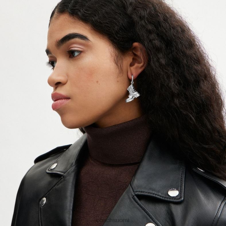 Coach naiset boot ja candy yhteensopimattomat korvakorut hopea/musta VF6B6541