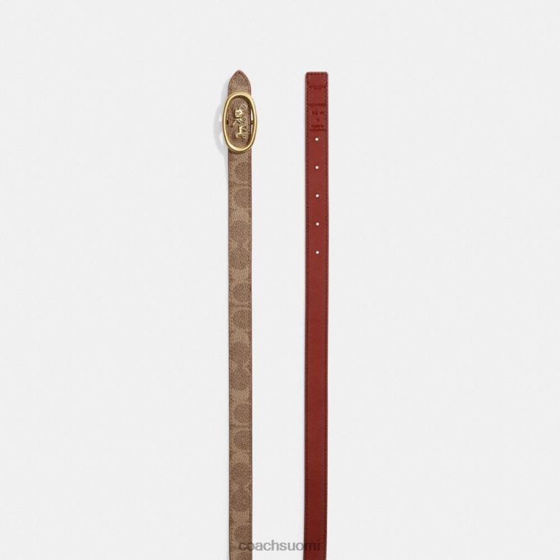 Coach naiset hevosen ja vaunun soljella käännettävä vyö, 20mm b4/tan sig c / rust VF6B6615