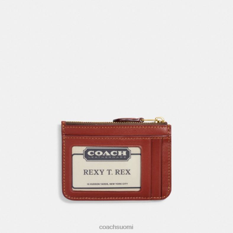 Coach naiset mini skinny id -kotelo allekirjoituskankaalla b4/ruskea ruoste VF6B6337