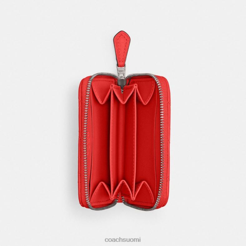 Coach naiset pieni vetoketju korttikotelon ympärillä, jossa tyynytikku lh/sport punainen VF6B6366