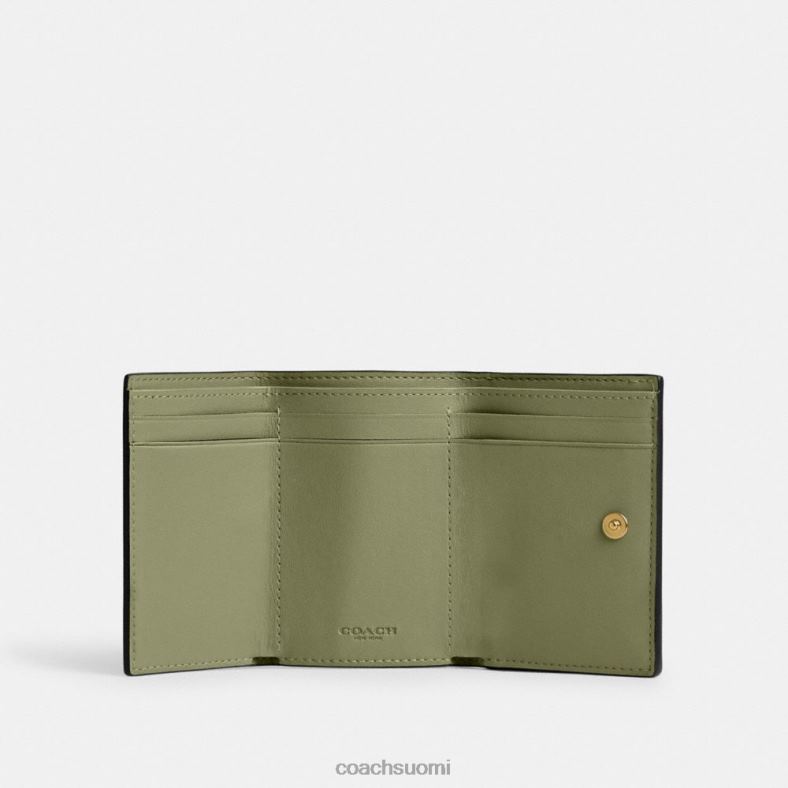 Coach naiset välttämätön mini kolminkertainen lompakko b4 / sammal VF6B6342