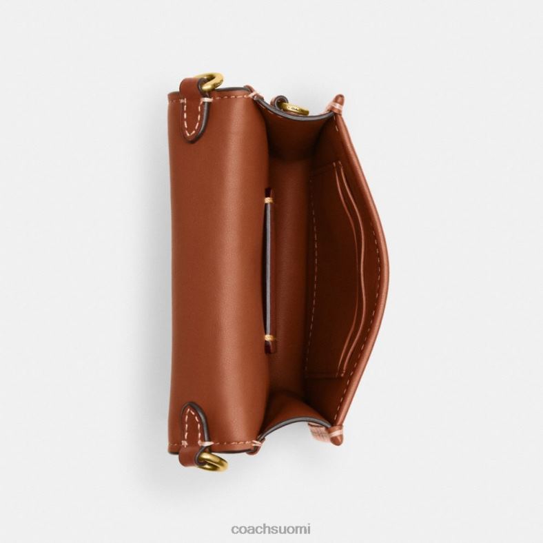 Coach naiset puhelimen crossbody mikrosignature jacquard b4/kaakaokiillotettu amb VF6B6386