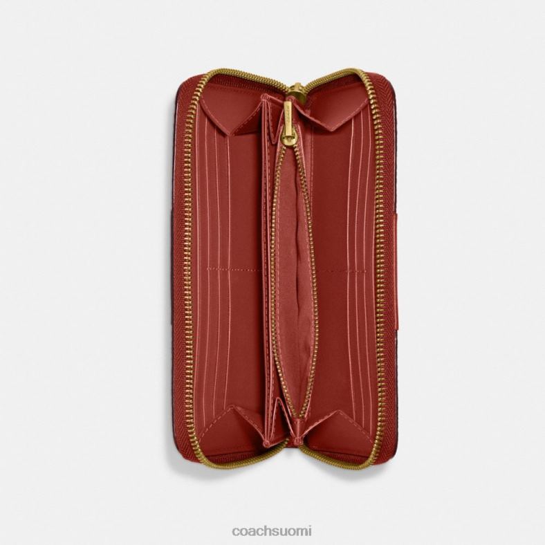 Coach naiset haitari vetoketjullinen lompakko colorblock signature canvas b4/ruskea ruoste VF6B6329