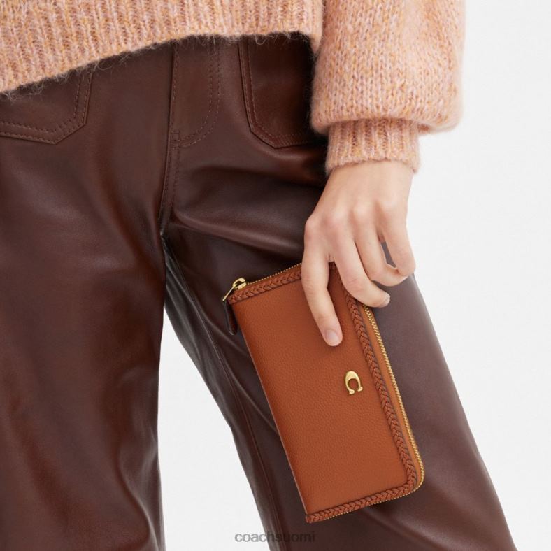 Coach naiset haitari vetoketjullinen lompakko punoksella b4/kiillotettu keltainen VF6B6322