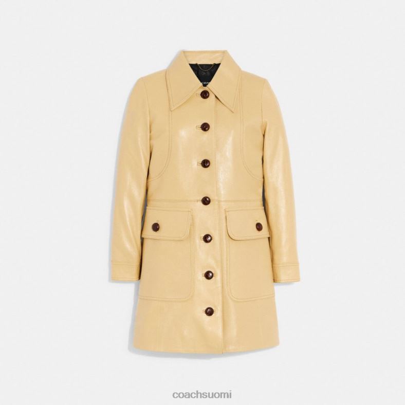 Coach naiset nahkainen trenssitakki rusketus VF6B6466