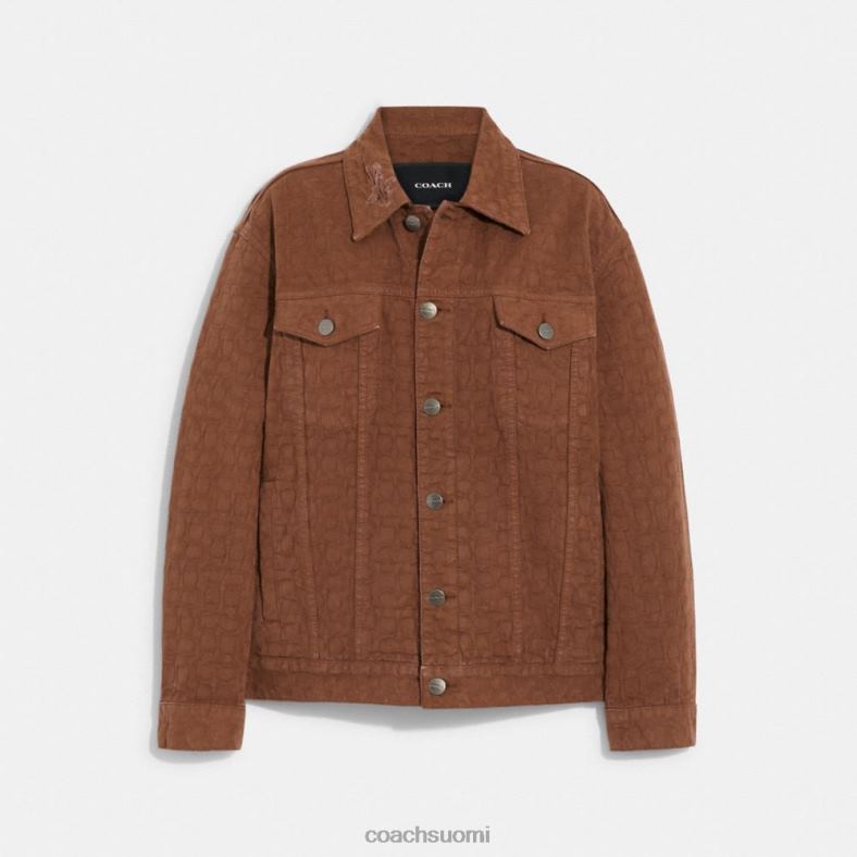 Coach naiset omaperäinen jacquard-farkkutakki ruskea allekirjoitus VF6B6464