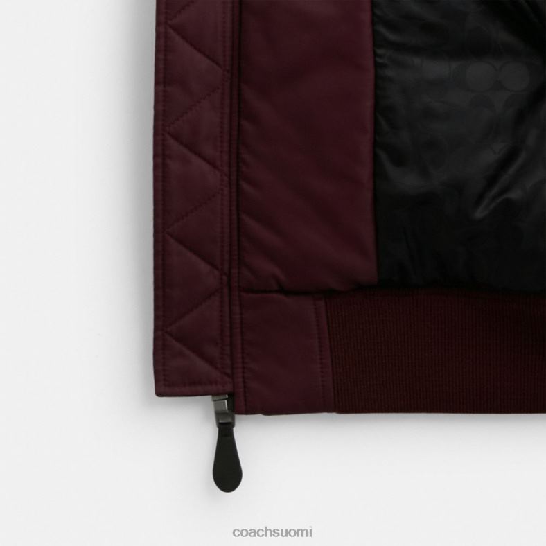 Coach naiset uudenvuoden ma-1 takki lohikäärmeellä viininpunainen VF6B6431