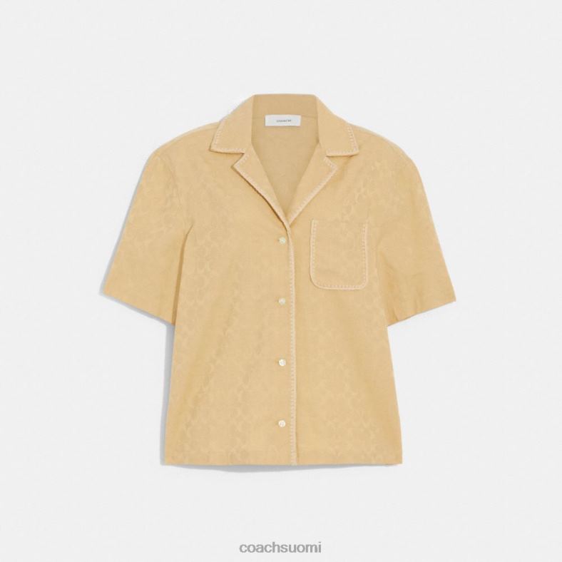 Coach naiset allekirjoitus jacquard-virkattu paita ruskea allekirjoitus VF6B6500