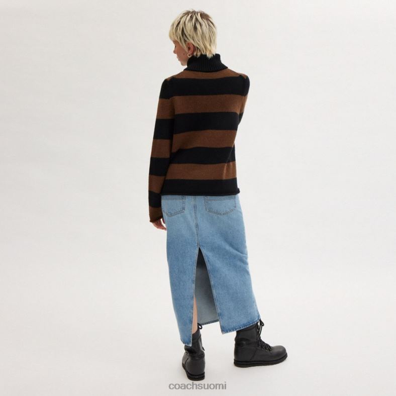 Coach naiset disney x valmentaja Mikki Hiiri raidallinen villapaita musta multi. VF6B6490