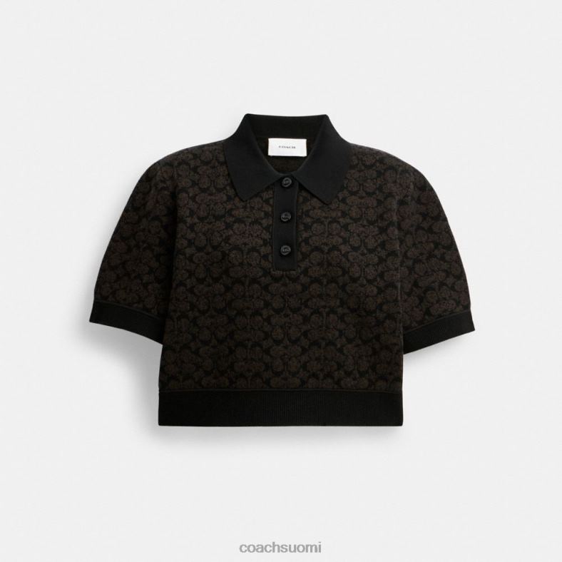 Coach naiset urheilullinen rajattu poolo ruskea VF6B6498